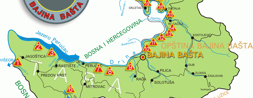 bajina basta mapa ribolovna mapa – Odmor pored reke Drine – Bajina Bašta – Perućac bajina basta mapa